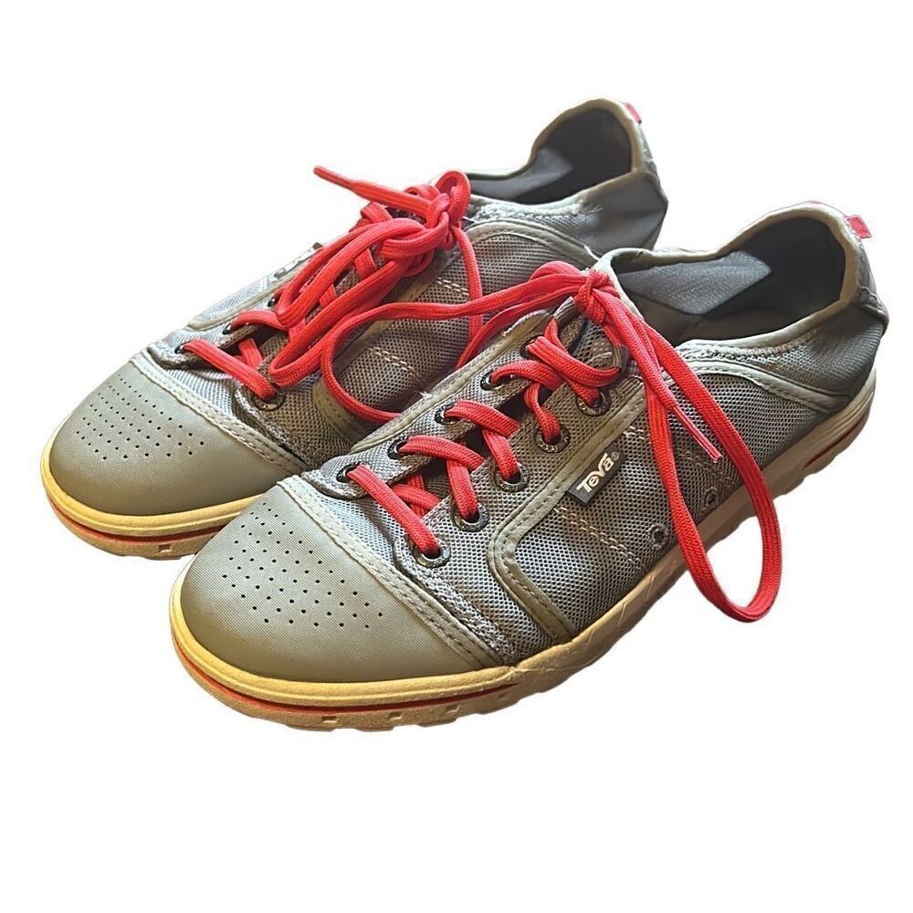 Teva Grey Mesh Lace Up Sneakers Walking Shoes Comfort Casual‎